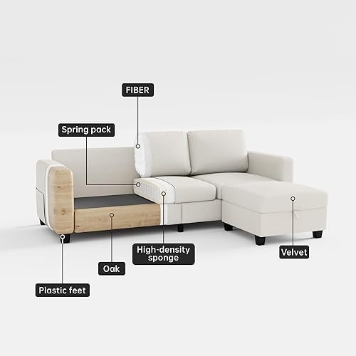 Miniatura 7 de Youmumeub Sofá modular de 79 pulgadas para sala de estar, sofá seccional profundo de 4 plazas en forma de L, fundas extraíbles, adecuado para la