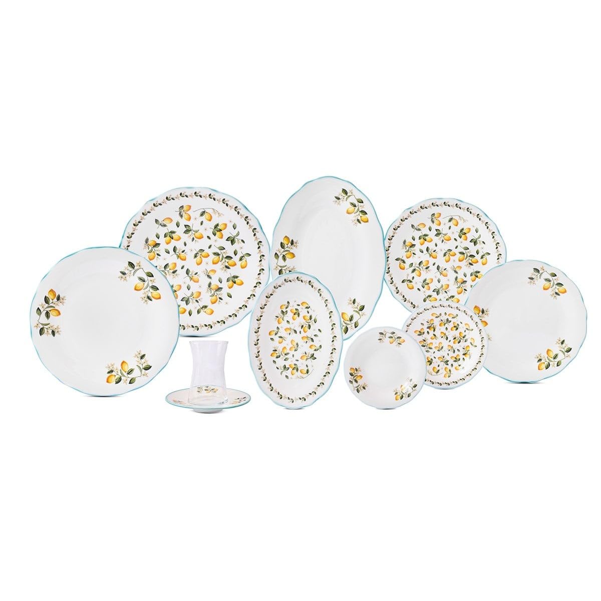 Aryıldız Limone 32 Parça 6 Kişilik Kahvaltı Takımı Porselen Set Renkli