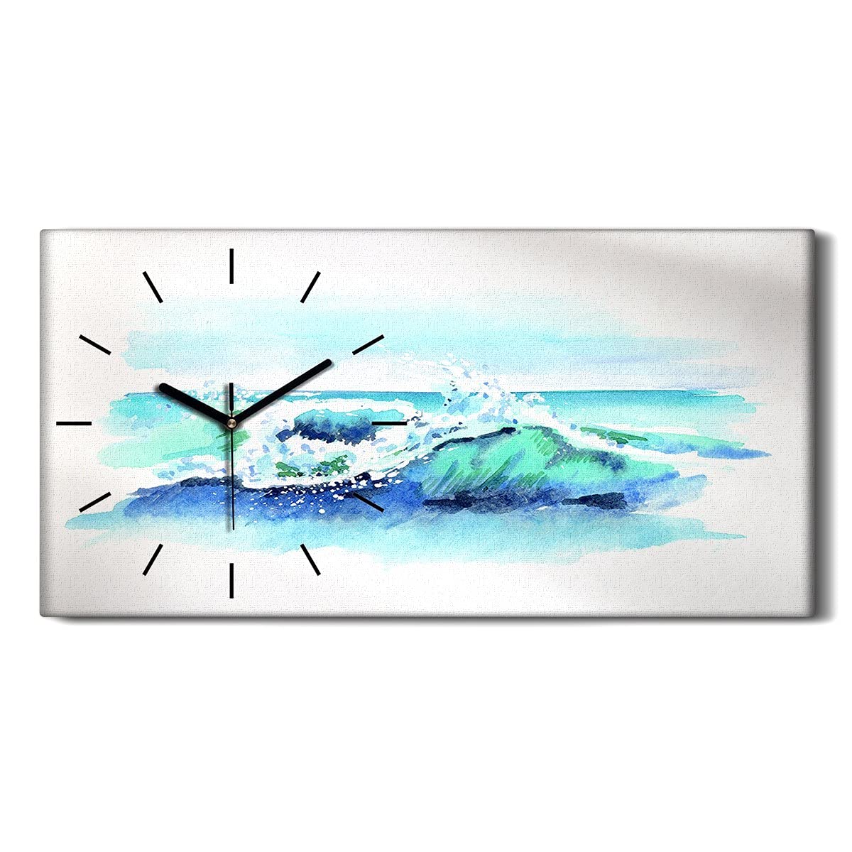 Horloge sur Toile Silencieuse Coloray 60x30cm pour Dormir sans Tic-Tac