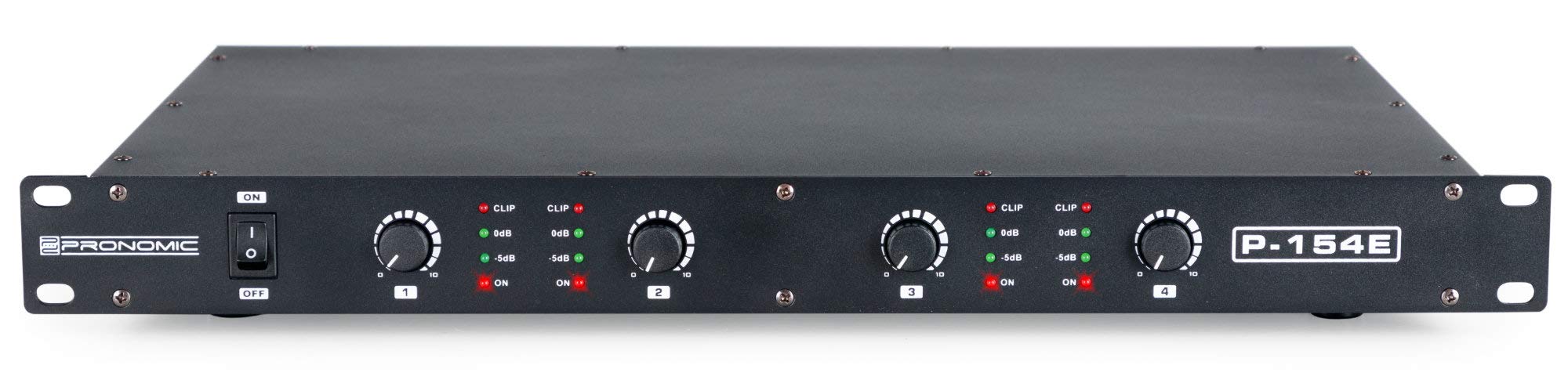 Pronomic P-154E MKII Finale - Finale 4 Canali - Potenza RMS/4 Ohm: 4x 150 Watt - Particolarmente adatto per uso monitor o studio/HiFi - 1HE - Nero