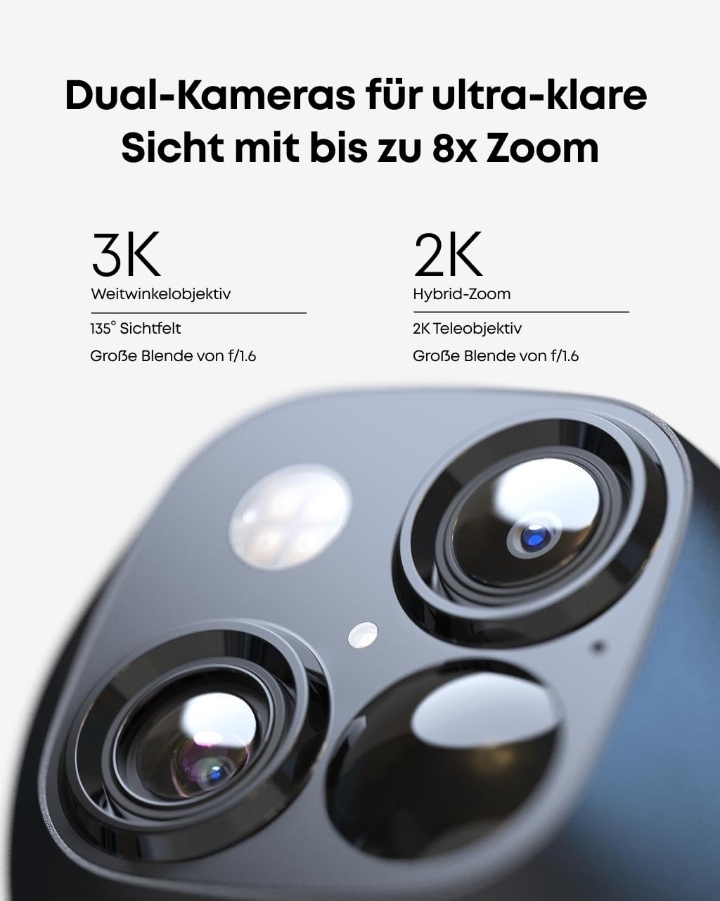 eufyCam Kamera 4er-Pack, Überwachungskamera Außen, ohne Abo, 4-GHz-WLAN | 360°-Überwachung, HomeBase 3 kompatibel, Keine Toten Winkel