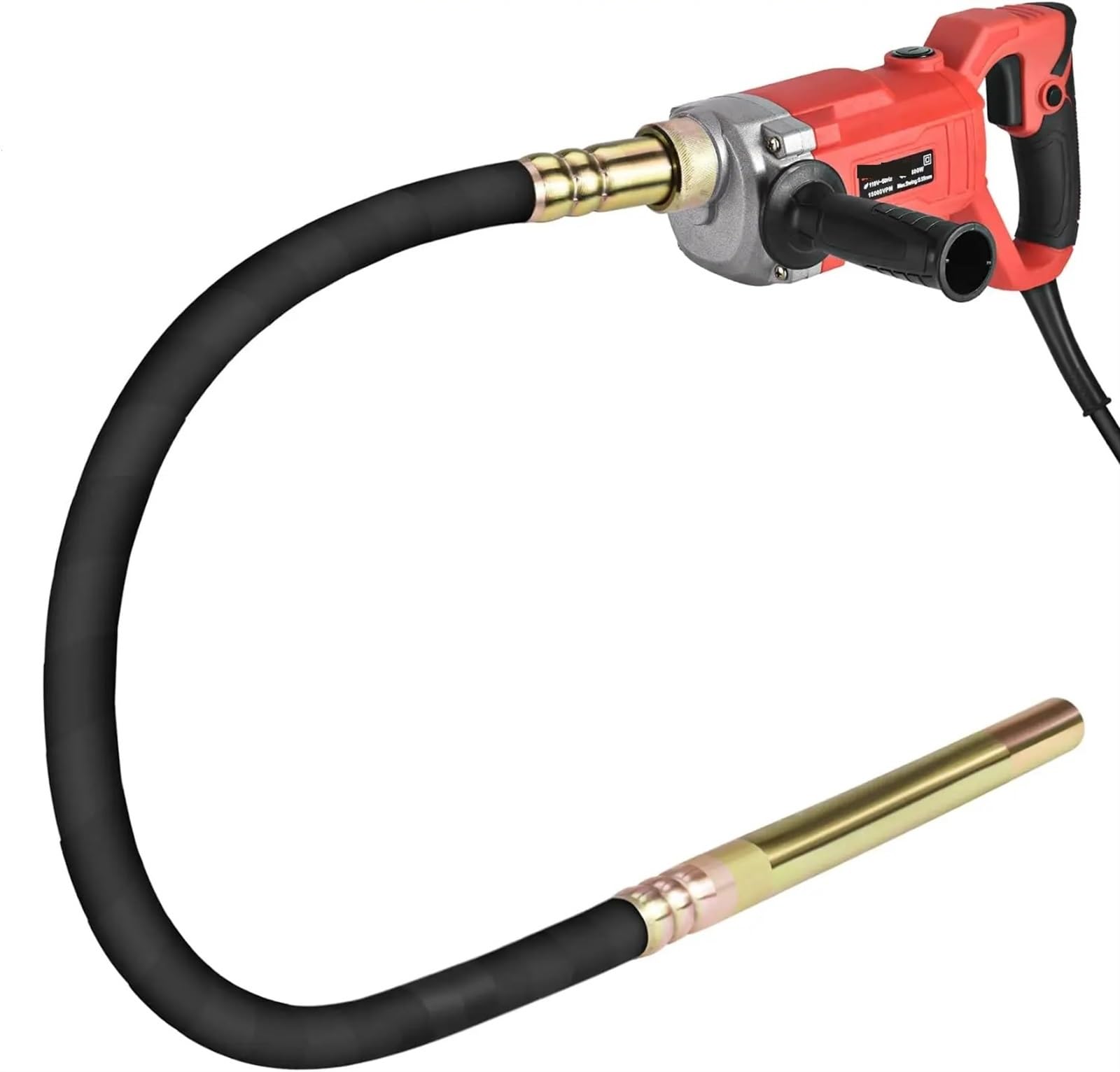 Vibrateur à béton portatif 1600W avec aiguille vibrante de 6 pieds pour chantier