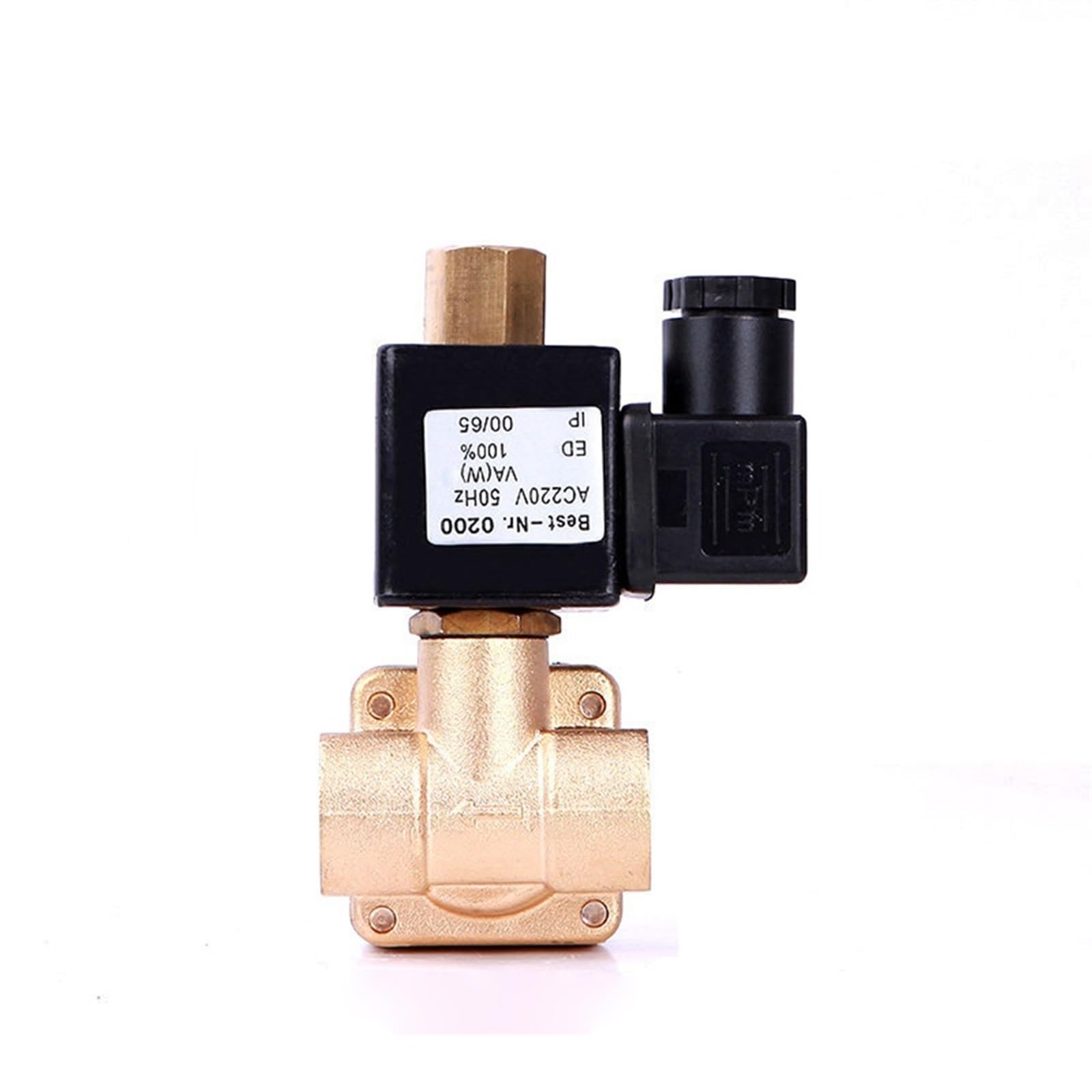 Électrovanne haute pression en laiton 3/8 pour flux continu 220V