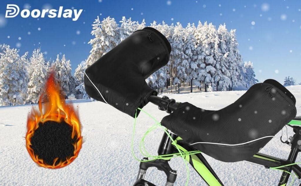 Lixada Guanti da manubrio in neoprene + impermeabili + WarmKeeper + Unisex, per manubrio moto MTB, MTB, scaldamani/coperture termiche per manubrio