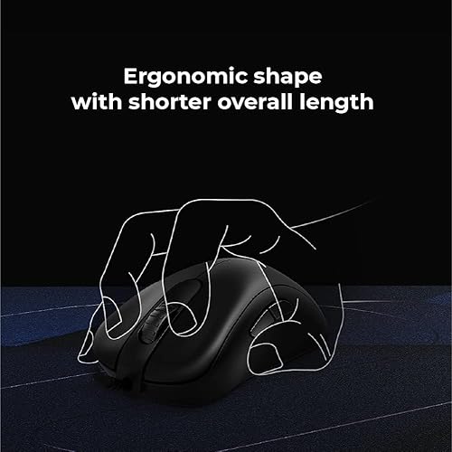 Vista 2 de Zowie EC3-C - Mouse ergonómico para juegos Rendimiento profesional de deportes electrónicos Peso más ligero Sin conductor Cable Paracord Rueda