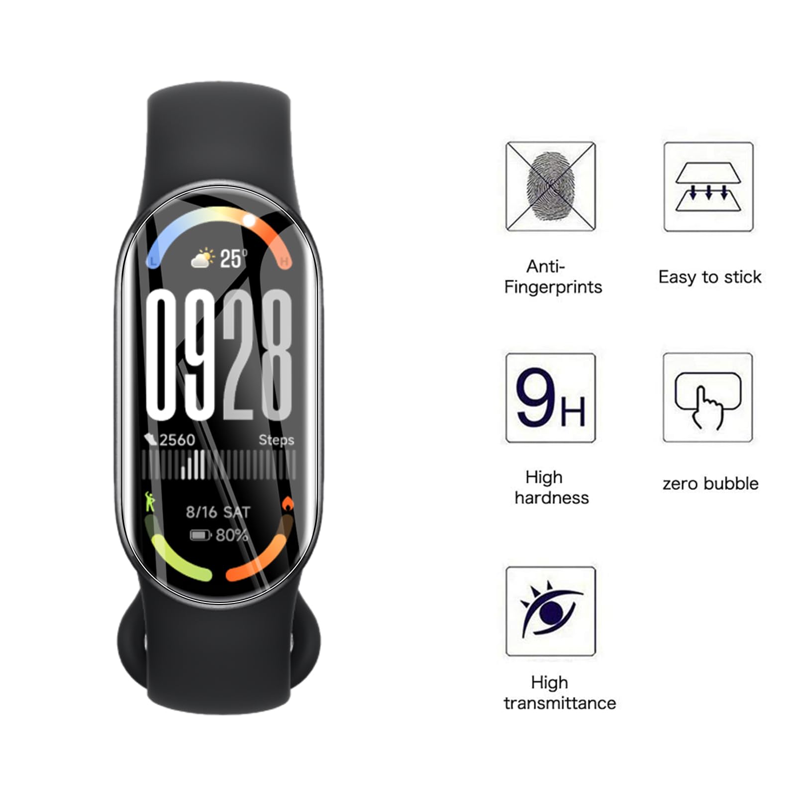 AOKUMA Osłona ekranu do Xiaomi Smart Band 10 [3 sztuki] Elastyczna folia ochronna z TPU kompatybilna z Xiaomi Smart Band 10, HD, przezroczysta, odporna na zarysowania, łatwa instalacja