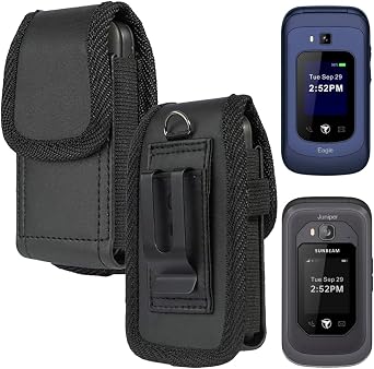 for Sunbeam F1 Horizon/Sunbeam F1 Pro Flip Phone Case, AGM M10 /AGM M8 Flip Phone Case, Protection Elastic Vegan Leather Pouch Wallet Holster with Belt Loop Clip & Magnetic Closure