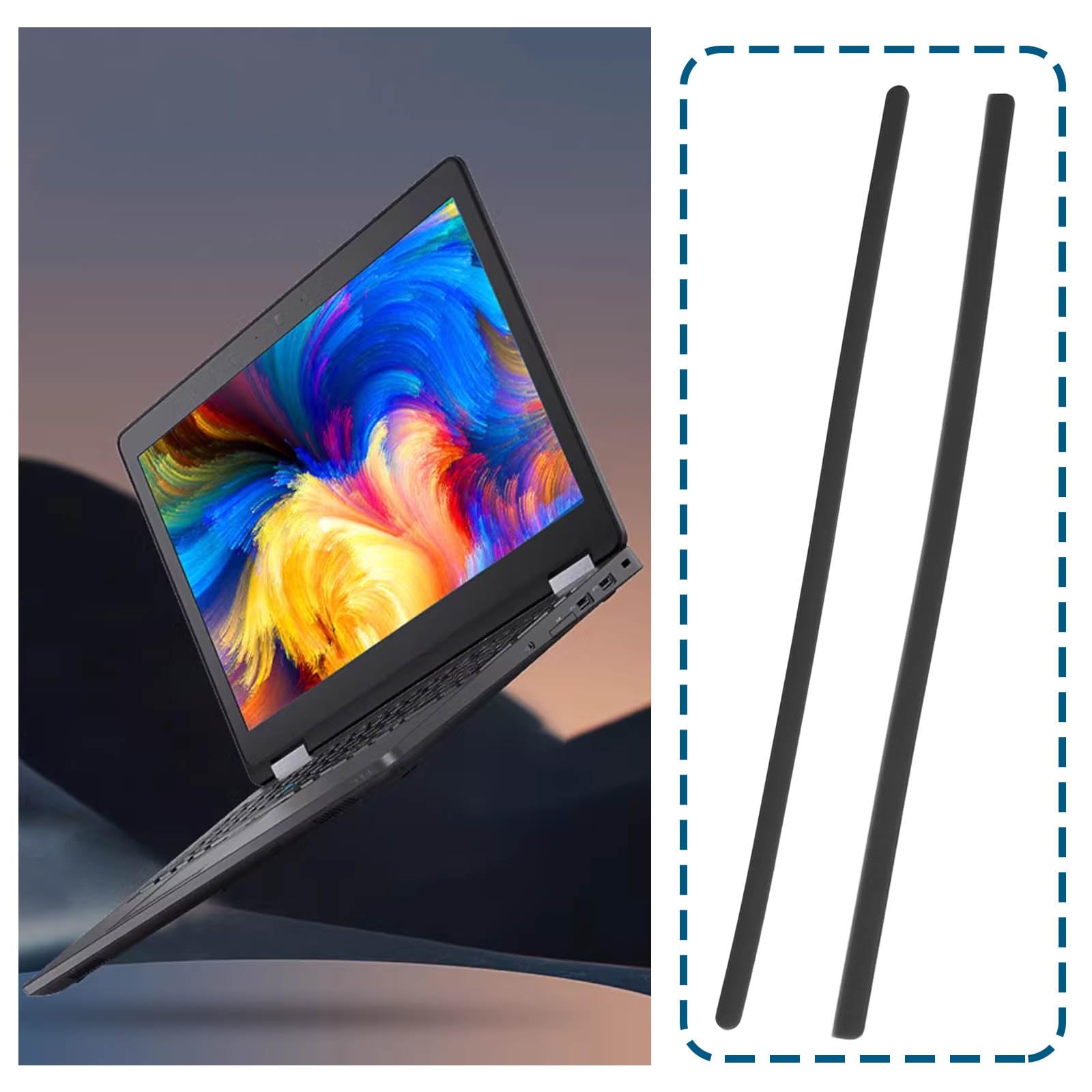 Create idea Set Di Strisce Adesive Per Laptop Piedini Antiscivolo Per Case Inferiore Con Retro Adesivo Compatibile Con Dell Latitude 7400 E7400 Strisce Di Piedini In Gomma Superiori + Inferiori