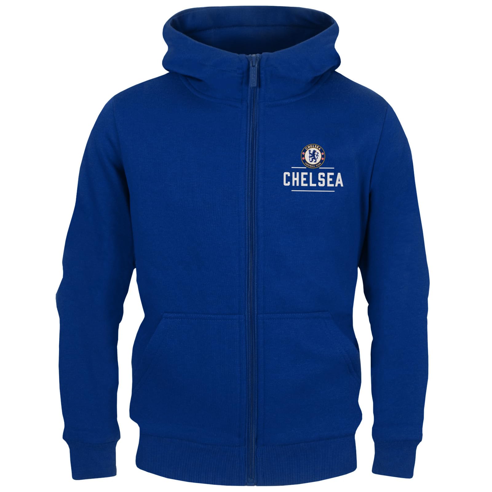 Chelsea Official Football Gift Boys Fleece Zip Hoody Royal 12-13 Years