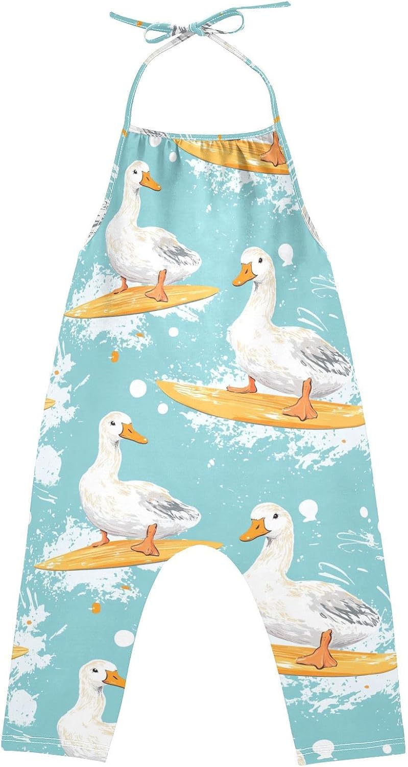 Goose Surfer Toddler Girl Clothes Sleeveless Romper Jumpsuit for Girls Summer One Piece Romper Pants Size 1-6T