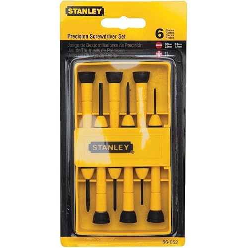 Stanley Tools 6-Piece Precision Screwdriver Set, Black/Yellow