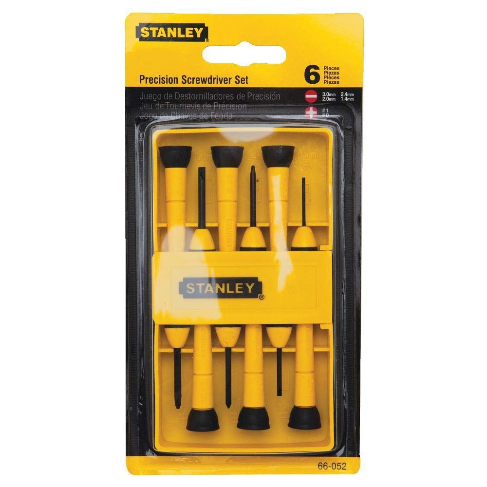 Stanley Tools 6-Piece Precision Screwdriver Set Black Yellow