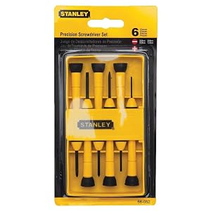 Stanley Tools 6-Piece Precision Screwdriver Set Black Yellow