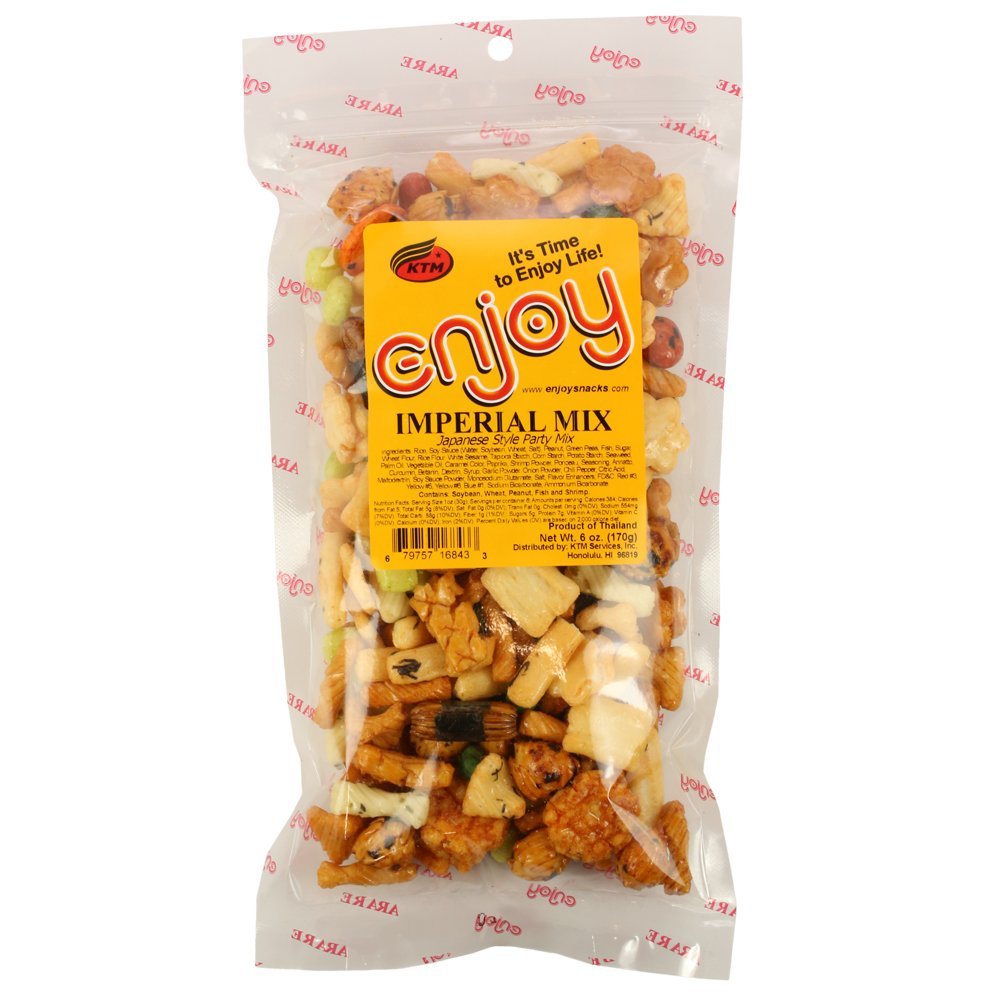 Japanese Arare Rice Crackers Imperial Mix 6 Ounces (2 Bags)