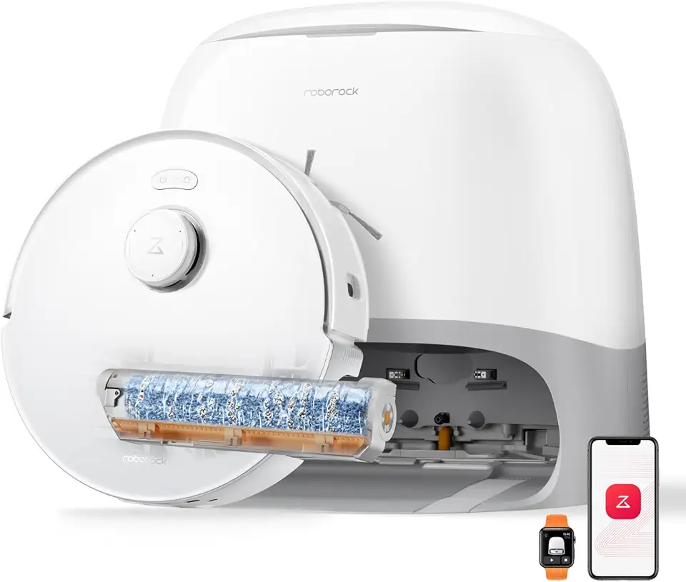 roborock Qrevo Curv 2 Flow Aspirateur Robot Laveur Roller avec 20.000 Pa, Nettoyage SpiraF