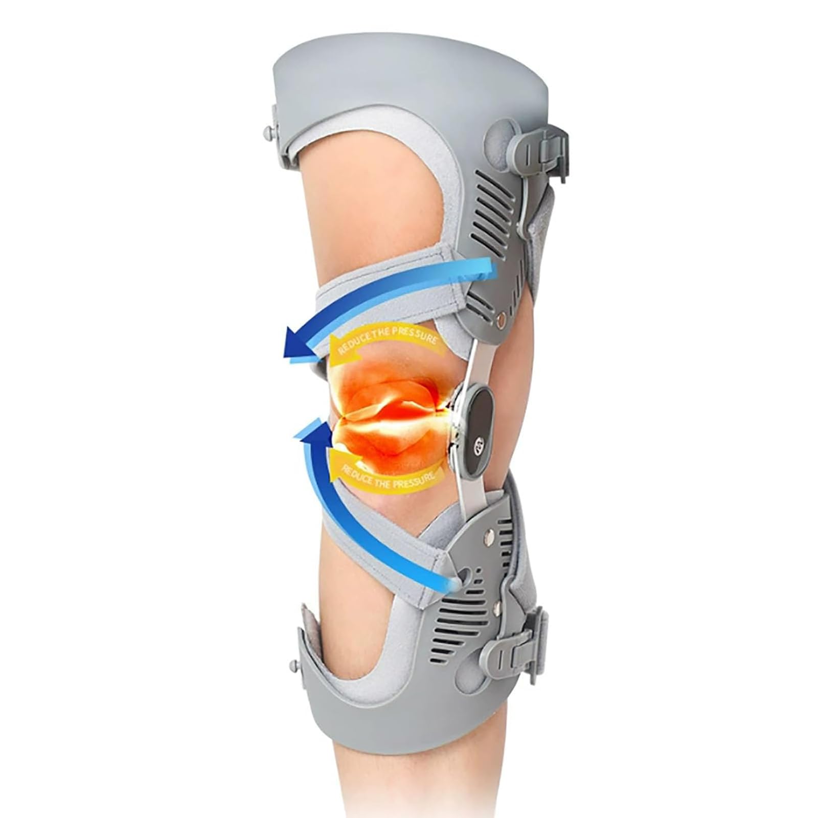 Ginocchiera di supporto, immobilizzatore articolato, supporto flessibile e regolabile per la riabilitazione ortopedica, post-operatoria, lesioni al menisco, ai legamenti, infortuni sportivi, artrite,
