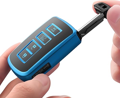 Miniatura 4 de Sindeda Funda para llavero Toyota con llavero de cuero, funda de protección completa de TPU suave para Sequoia, 4Runner, Tacoma, Tundra, RAV4,