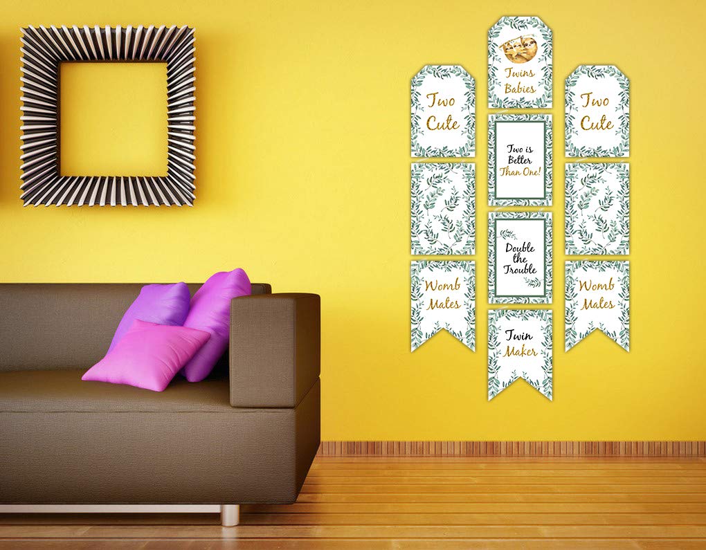 Theme My Party twins baby shower baby birthday welcome twins babies decoration for twin babies (Door Banner)
