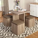 Target Marketing Systems Baxter Dining Set, Natural/Taupe (5 Piece)