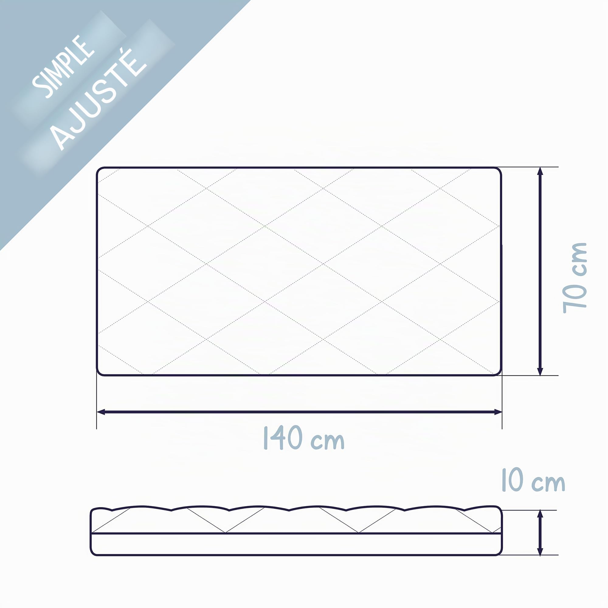 Julius Zöllner Dr. Lübbe Air Premium Flex Matelas pour bébé en Mousse à Froid avec Housse Amovible Fresh&Dry Flex 3 Couches, Taille M