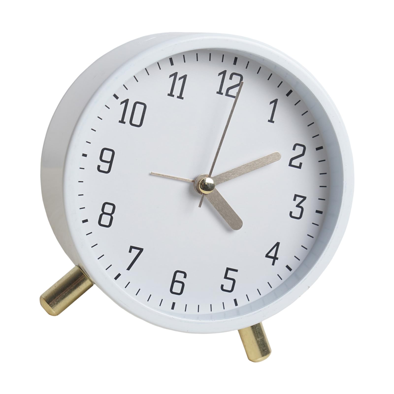 Msioytog Contemporary Quiet Round Alarm Clock with Night Light Function for Children Room Decors Simple Minimalists Table Clock Timekeeping