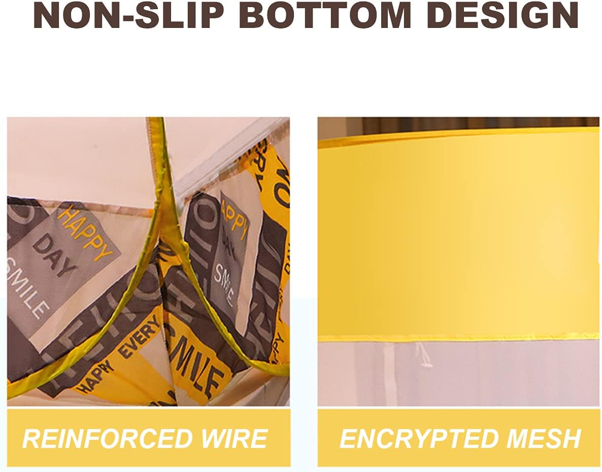 Foldable Bed Canopy Pop Up Mosquito Net Double Door Polyester Curtains Anti-Mosquito Universal Camping Tent Bed Free Installation (Color : Gray, Size : 1.5X2m)