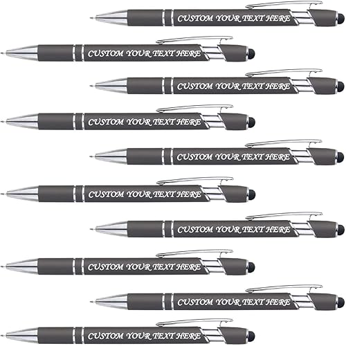 Vista 125 de 10 Pcs Personalized Pens Bulk Custom Ballpoint Pen, Engraved Pen with Name Logo Text Stylus Pens for Touch Screens Bulk-for Businesses, Office