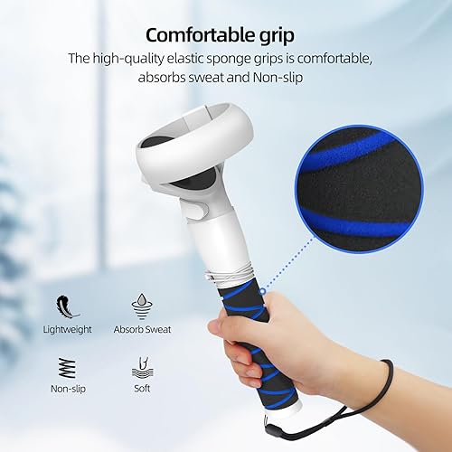 Miniatura 5 de AMVR Upgraded Handle Attachments Compatible with Oculus Quest 2 Controller Extension Grips, VR Gorilla Tag Long Arms Grips - Beat Saber Handle for