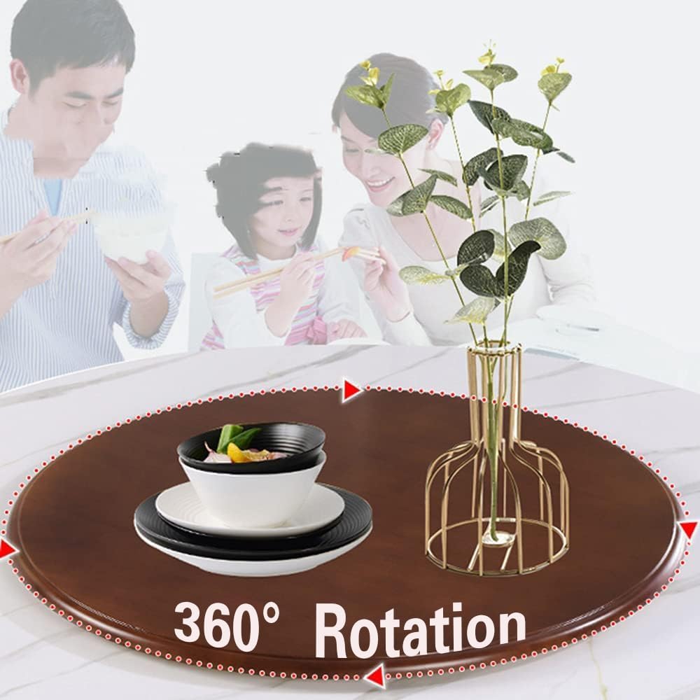 40 in 28 in Extra Large Rotating Serving Tray Solid Wood Lazy Susan for Table Top, 32 36" Lazy Susan Rotating Turntable Fit for Restaurants, Hotels, Homes, Easy to Share Food(Black,36in(90cm))