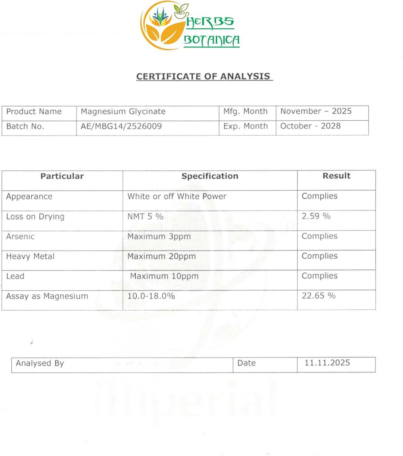 Herbs Botanica Magnesium Glycinate Powder 8 oz Unflavored Powdered Magnesium Glycinate for Smooth Mixing in Water, Juices, or DIY Recipes Fine Texture, No Fillers - Image 3