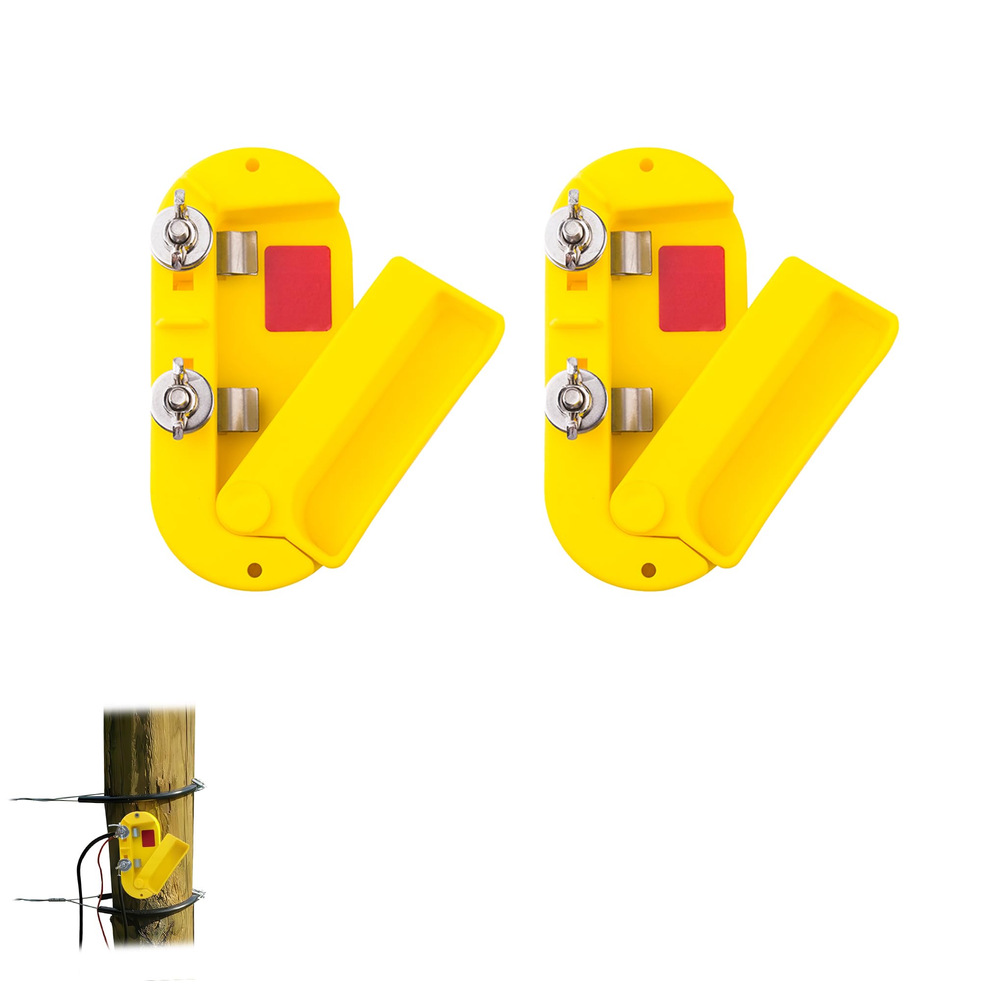 Cut Off Switch Electric Fence Switch of Plastic Single Pole-Yellow 2 Pack