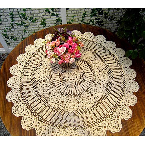 HOLY HOME Handmade Crochet Doily Multipurpose Cotton Lace Round Tabletops/Sofa Cover Décor (36