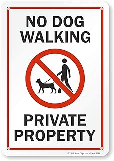SmartSign by Lyle S2-0417-AL-10 "No Dog Walking Private Property" Aluminum Sign