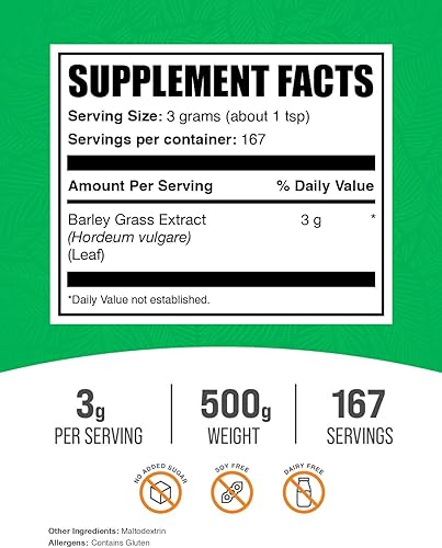 Miniatura 8 de BULKSUPPLEMENTS.COM Polvo de extracto de cebada, polvo de grano de cebada, polvo de superalimento verde, polvo de cebada, polvo de verduras, vegano,