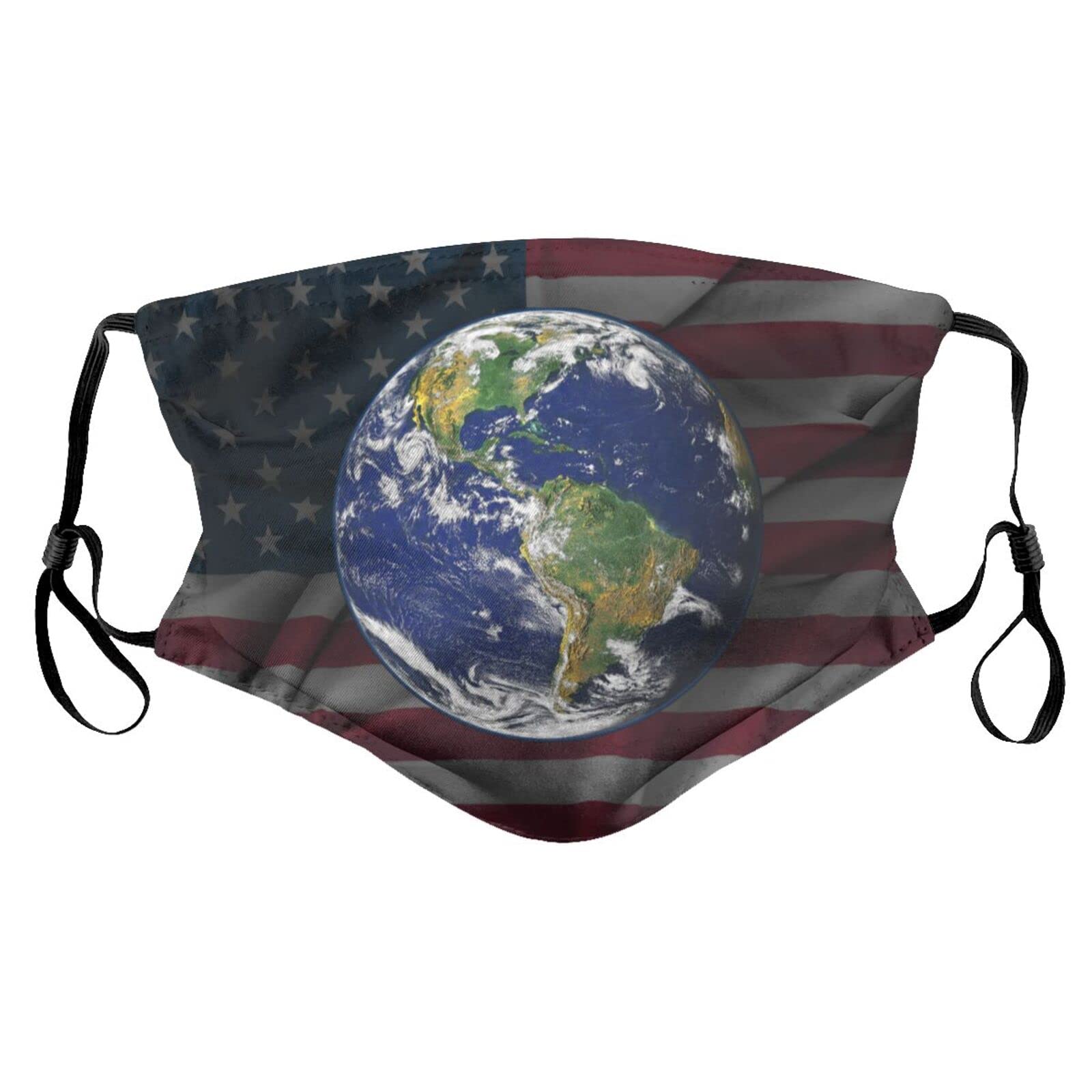 Earth Day Face Mask Adult Reusable Dust Masks Outdoor Black