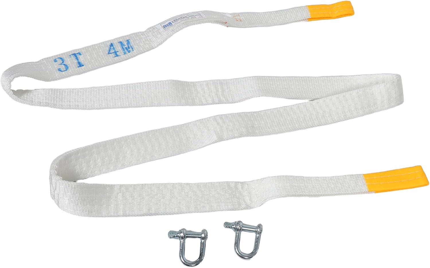 Heavy Duty Tow Strap 3 Ton 4m with Metal Hooks for Trucks Suvs Emergency Vehicle Automotive Towing Rope Car Trailer Tie Downs