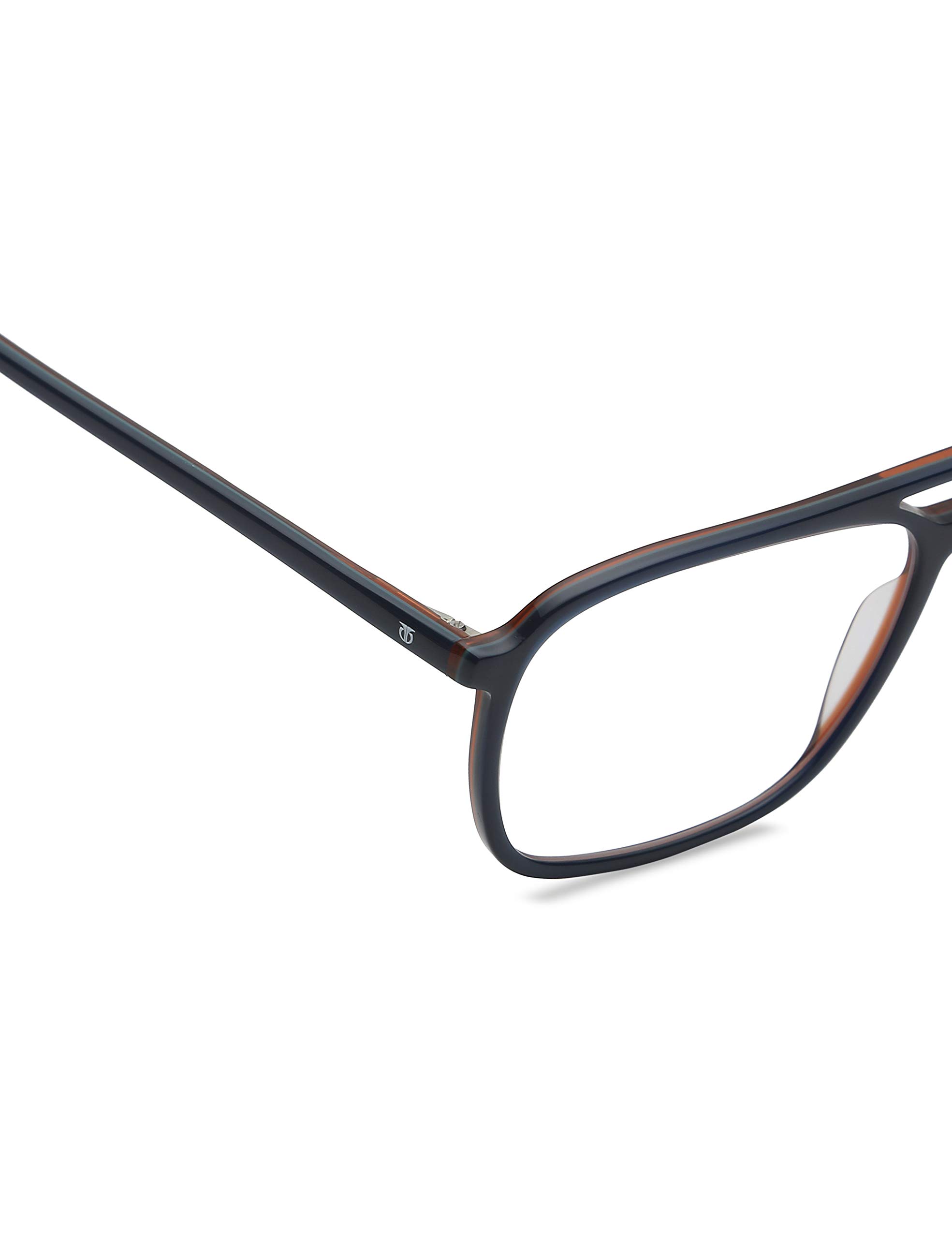 Titan Lunettes d'ordinateur à coupe carrée noire et bleue, zéro puissance pour homme