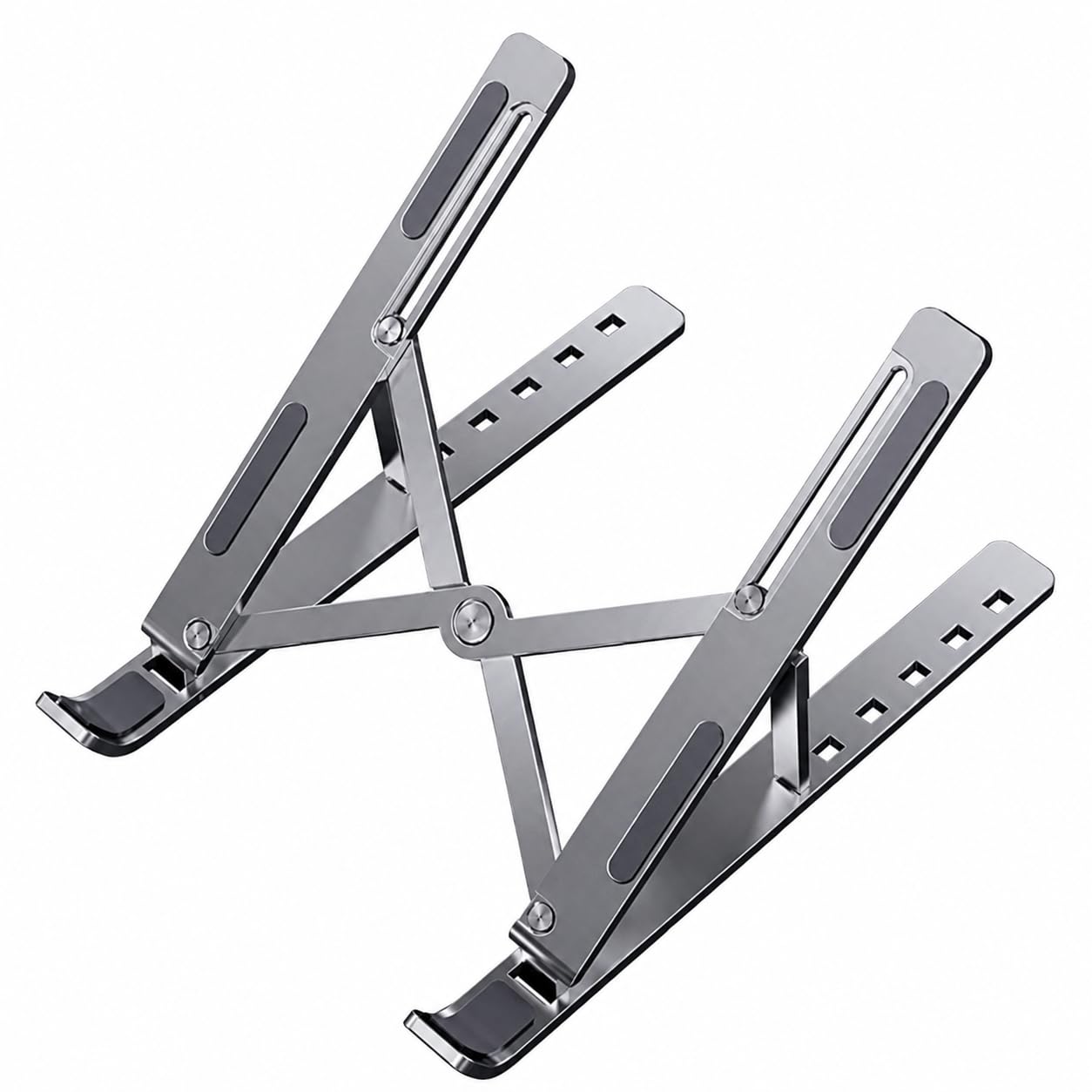 Adjustable Laptop Stand with Aluminum Build & Anti-Slip Silicone Rubber Pads | Portable Foldable Ergonomic Riser for Laptop & Other Devices | Ideal for Home or Office Desk Setup-image-37