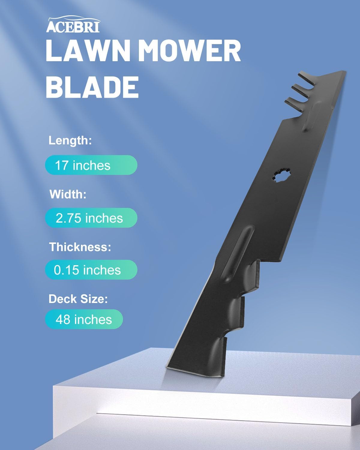 Mulching Blade 48 '' Fit for John Deere AM141035, GX21784,for John Deere GX21786, GY20852 145 D 140 150 155 C 160 LA 130 140 145 165 X 165 S 140 S 170 E 140 Mower Blades 3Pack