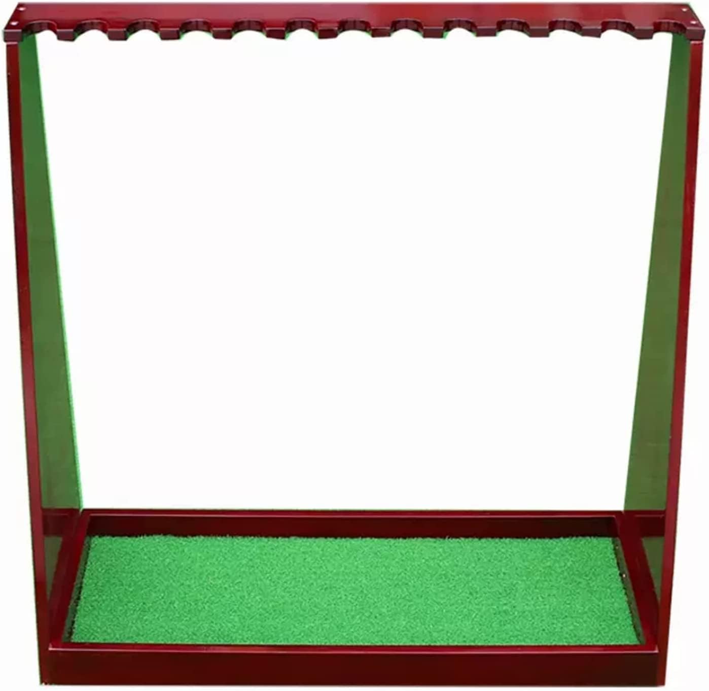Wooden 13-Hole Golf Club Organizers Stand Rack with Lawn Mat, Golf Club Display Stand Equipment Storage Rack for Driving Range