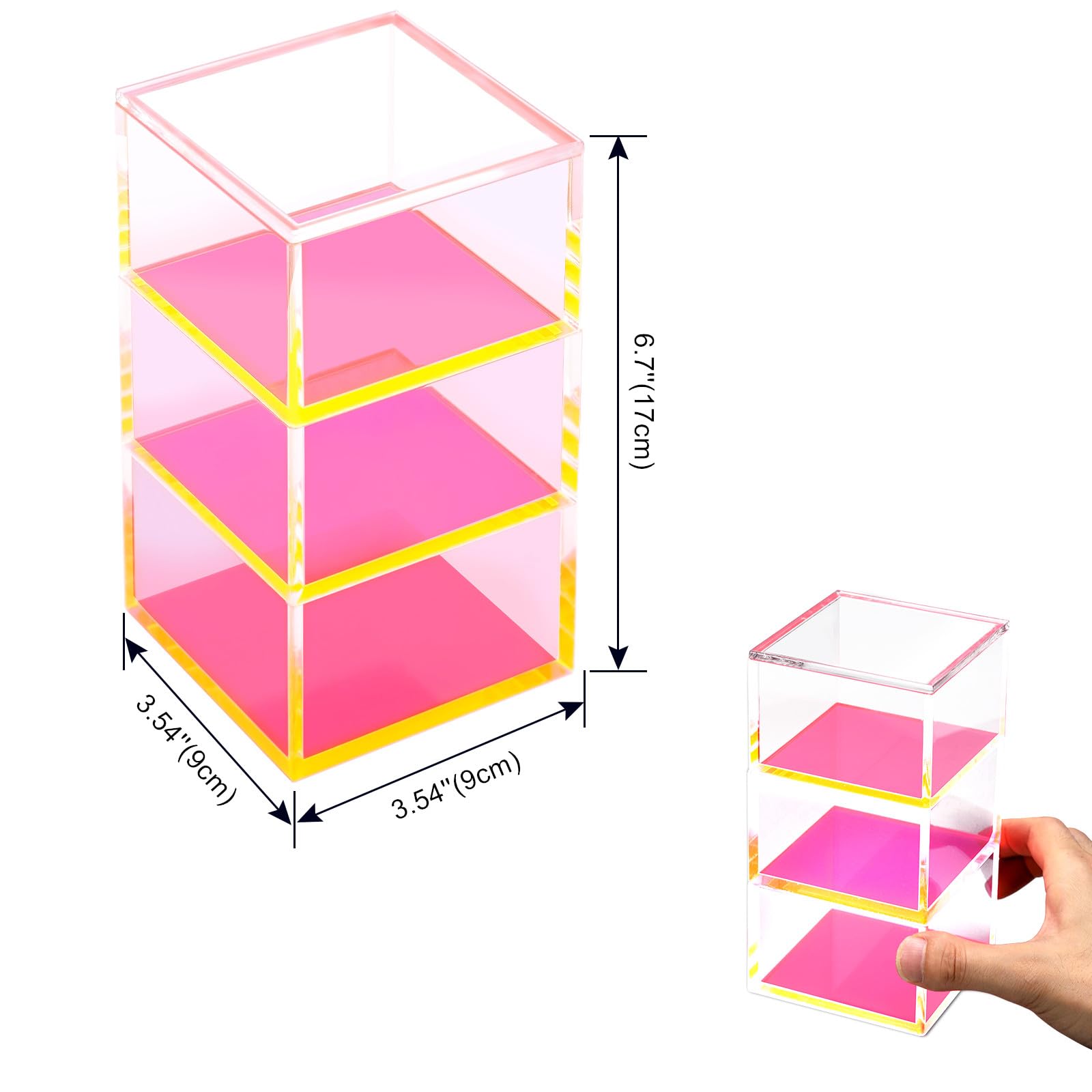 OGA Plastic Transparent Storage Box With Lid, Multi-Purpose Organiser With 3 Removable Compartments, Waterproof Storage Container For Crafts