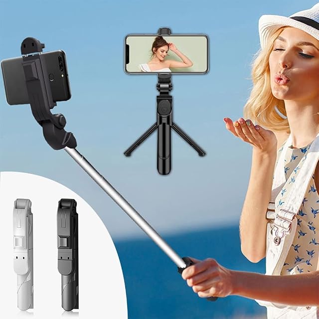 Selfie Stick, 3 in 1 Bluetooth Selfie Stick Tripod, Extendable and Portable Selfie Stick with Detachable Wireless Remote & Stable Tripod Stand, Compatible with iPhone/Galaxy/Huawei, etc. (white)