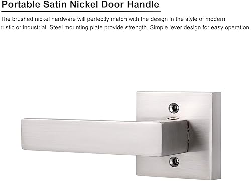 Miniatura 3 de Knobonly 01 02 03 Cerradura para puerta (níquel satinado).