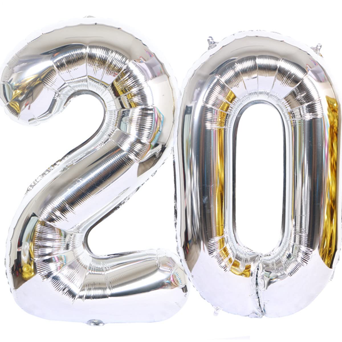 Helium Luftballons 20 Silber Geburtstagsdeko 40" Party Deko Supplies - Folienballon Mann Frau Ballon Silber