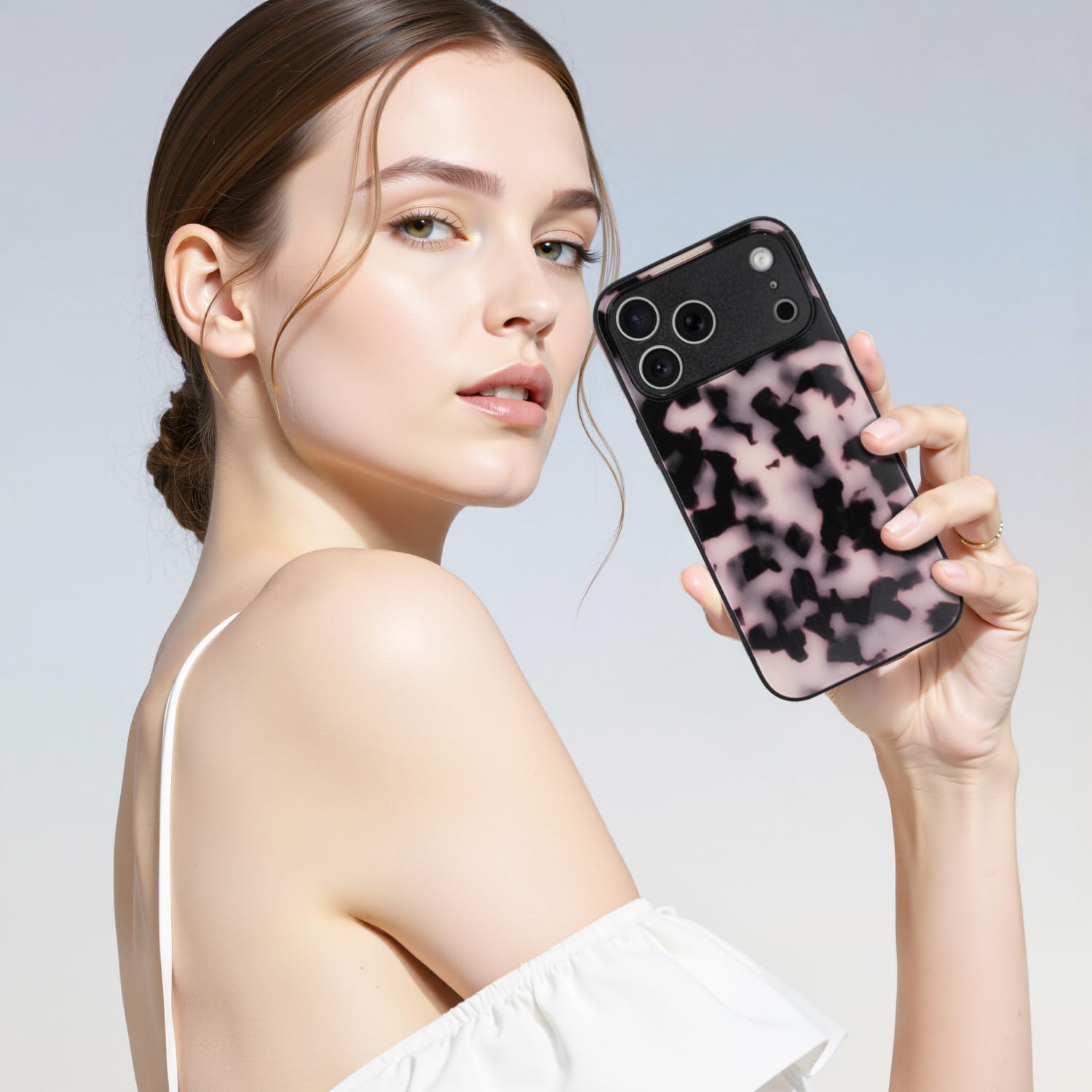 Phone Case for iPhone 17 Pro Max,[Compatible with Magsafe][Full Camera Protection], Tortoise Shell Shockproof Protective Phone Cover for Women, Fashion Slim Lightweight Magnetic Case Black - Image 5