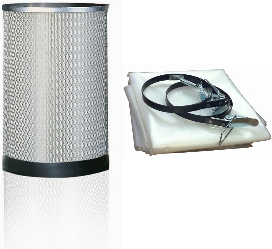 Kufo Seco DC13C, 1 Micron Canister Filter Upgrade Kit (Include 1 Top Canister Filter, 1 Bottom Plastic Bag and 2 Metal Bag Straps)
