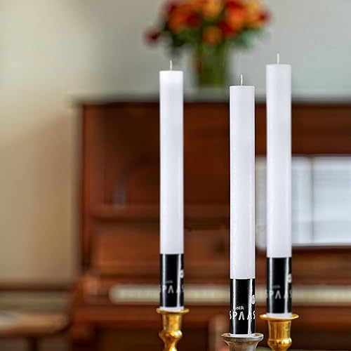 Miniatura 3 de SPAAS - Velas rústicas blancas de 10 pulgadas de alto, juego de 6 velas blancas sin goteo, velas decorativas sin perfume de larga duración para