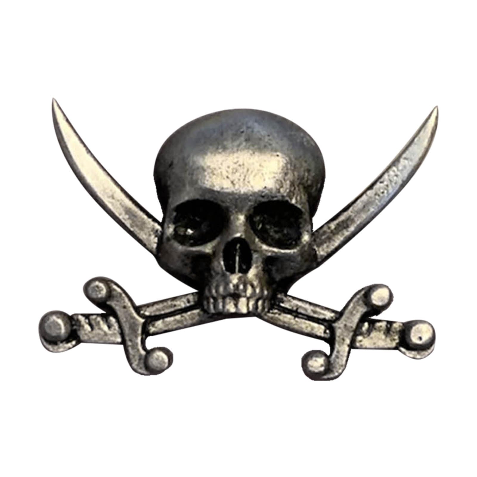 Feylie B Rooch, Gothic Skull Daggers Adge Pin Vintage Horror Skeleton Rooch Crossing Swords Adge Clothing Pin Jewelry Lapel Pin