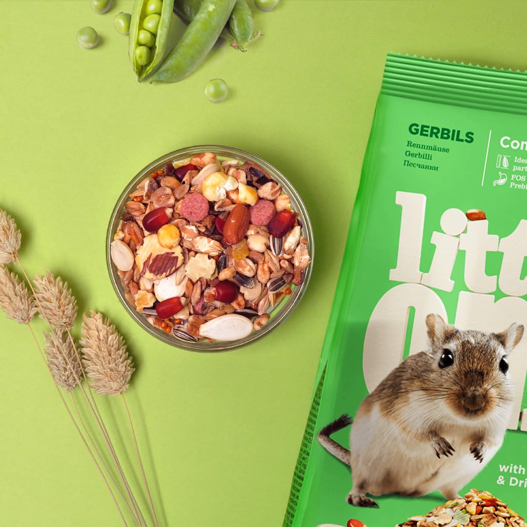 Little One Gerbilles | 400 g | Alimentation complète pour gerbilles | Contient des protéines, des Graisses, des Glucides, des minéraux et des vitamines | avec Yucca et Bananes séchées