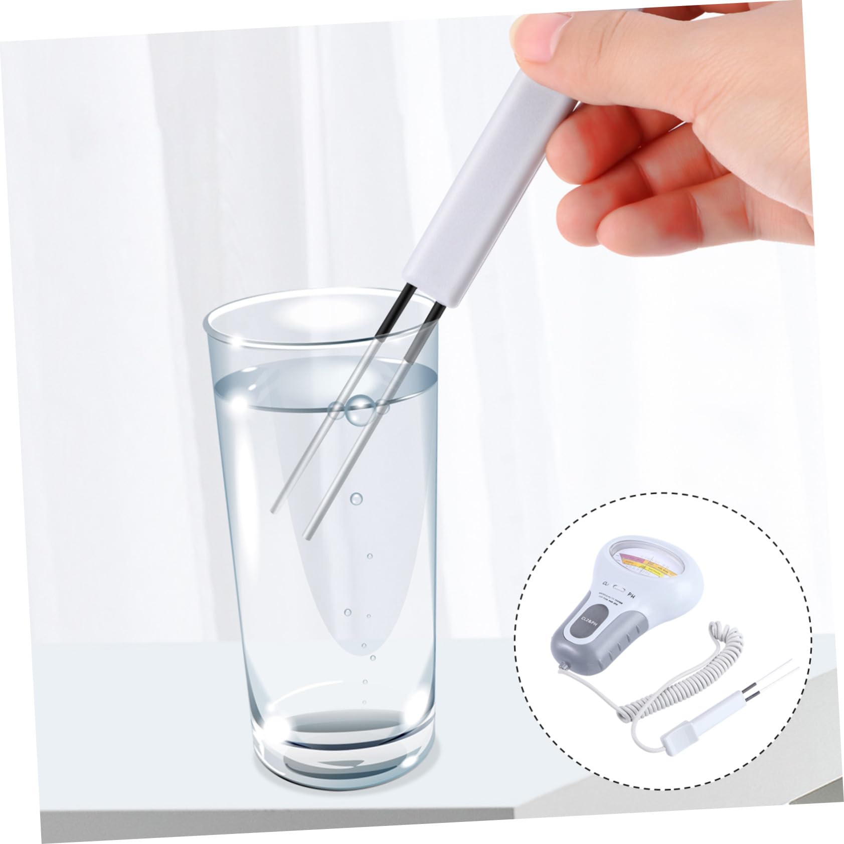 Probador de Calidad del Agua de Piscina Pc102, Plástico Blanco